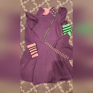 Purple Dress with Green and Pink Accents